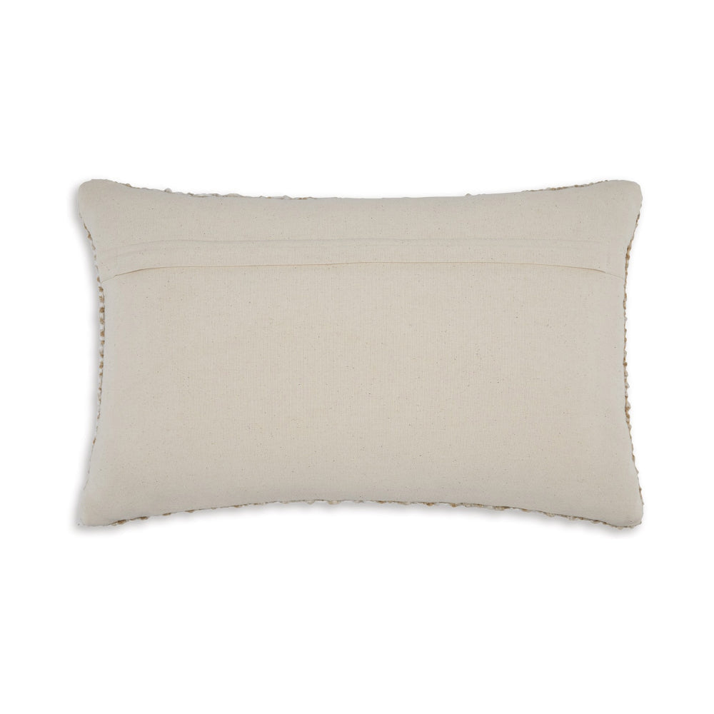 Anye 14 x 22 Lumbar Throw Pillow Set of 4 Handwoven Striped Tan Ivory Wool By Casagear Home BM318592