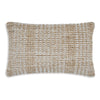 Anye 14 x 22 Lumbar Throw Pillow Set of 4 Handwoven Striped Tan Ivory Wool By Casagear Home BM318592