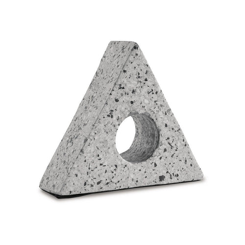 Ashley Sofy Triangle Sculpture Set of 2, Black Marble, Gray Cement