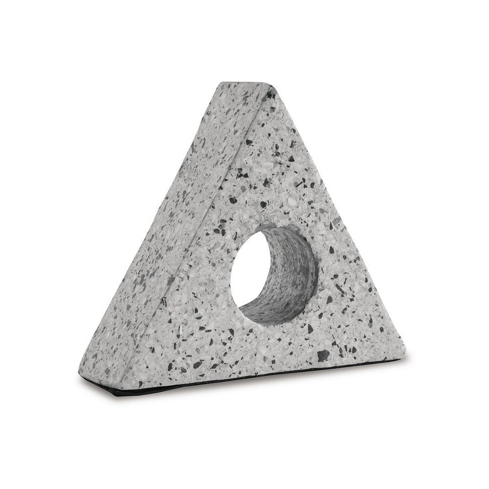Ashley Sofy Triangle Sculpture Set of 2, Black Marble, Gray Cement
