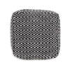 Sena 22 Inch Ottoman Pouf Handwoven Pattern Cotton Cover Black White By Casagear Home BM318612