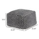 Sena 22 Inch Ottoman Pouf Handwoven Pattern Cotton Cover Black White By Casagear Home BM318612