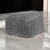 Ashley Sena 22" Ottoman Pouf, Handwoven Pattern, Black White