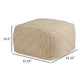 Sena 22 Inch Ottoman Pouf Handwoven Pattern Cotton Cover Beige White By Casagear Home BM318613