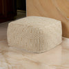 Ashley Sena 22" Ottoman Pouf, Handwoven Pattern, Beige White