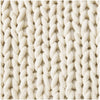 Deme Throw Blanket Set of 3 Hand Knitted Soft Chunky Chenille Ivory White By Casagear Home BM318614