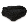 Deon Throw Blanket Set of 3 Hand Knitted Soft Chenille Black Finish By Casagear Home BM318615