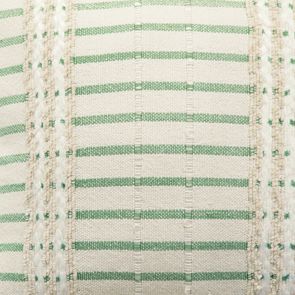 Tony 20 Inch Throw Pillow Set of 4 Striped Design White and Green Cotton By Casagear Home BM318621