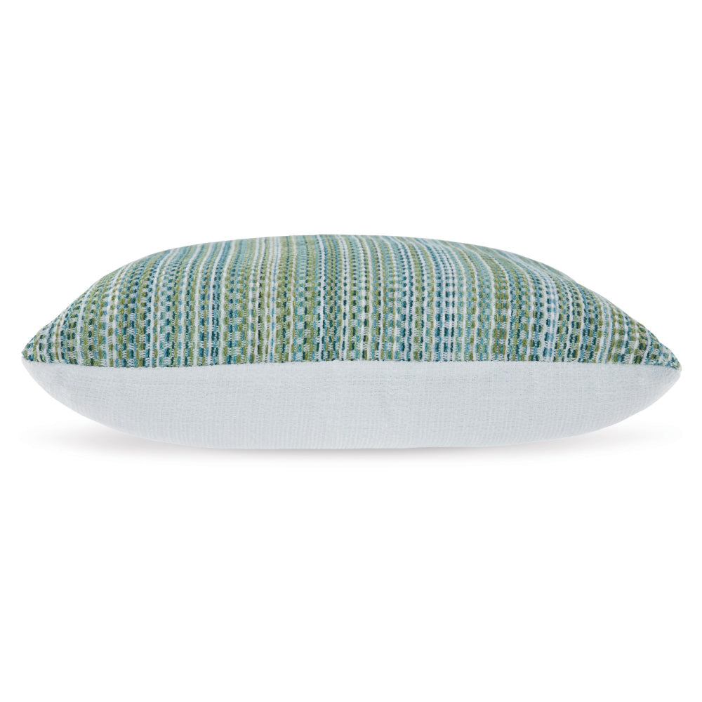 Meya 18 Inch Accent Pillow Set of 4, Indoor Outdoor Striped Green Acrylic By Casagear Home