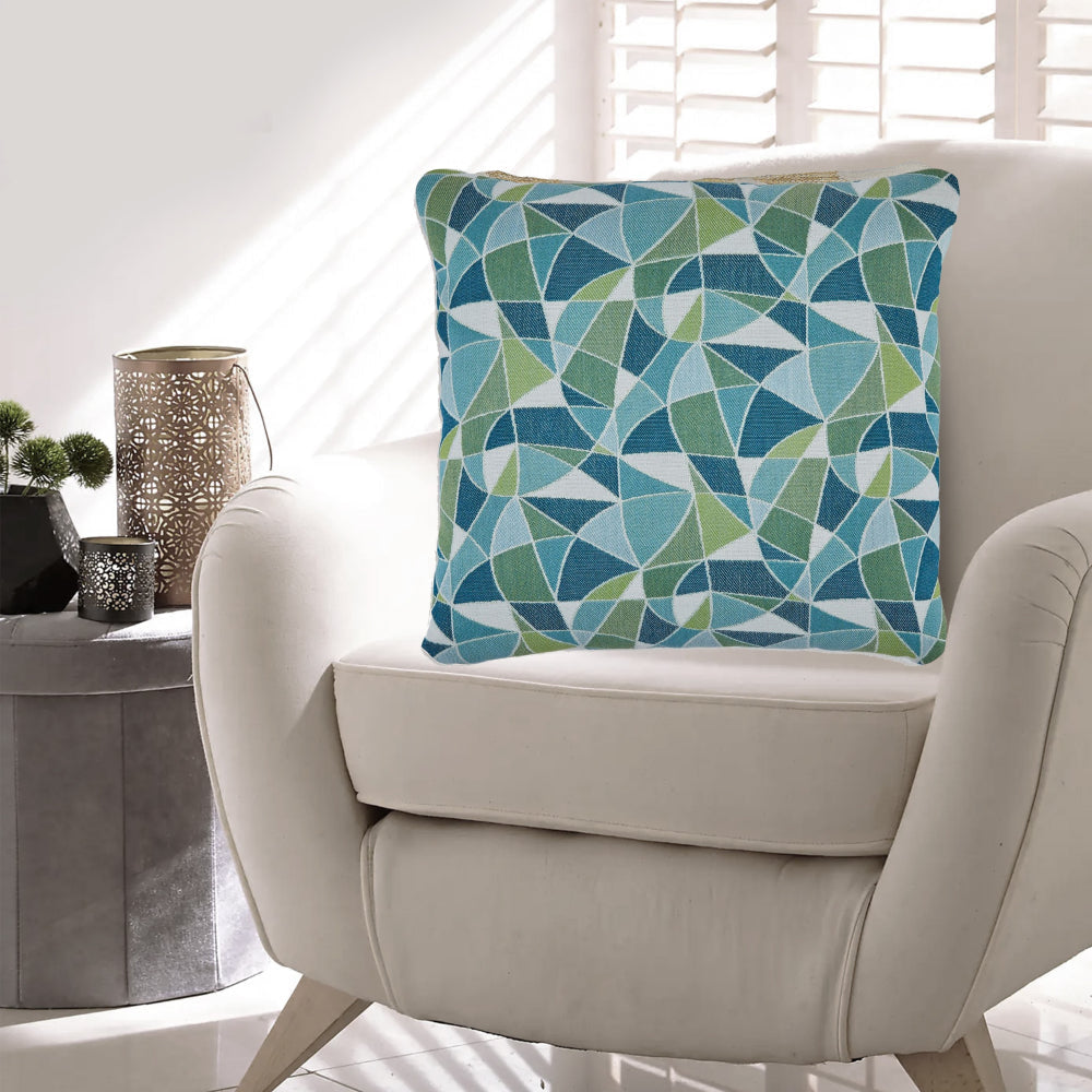 Ashley Sery 18" Accent Pillow Set of 4, Indoor Outdoor, Angled Blue