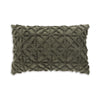 Lumbar Pillow Set of 4 14 x 22 Soft Cotton Diamond Tufted Gray Green By Casagear Home BM318634
