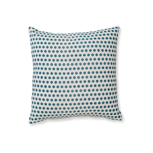Bao Throw Pillow Set of 4, 20 Inch, Cotton, Teal Dots Design over White By Casagear Home