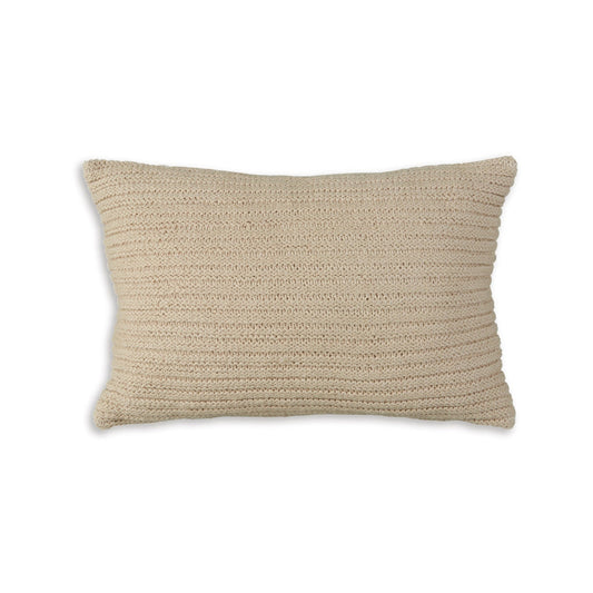 Lumbar Throw Pillow Set of 4, 14 x 22, Polyfill Textured Light Brown Cotton By Casagear Home