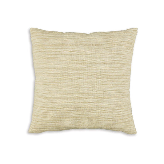 Throw Pillow Set of 4, 20 Inch, Cotton, Tan Stripes, White, Straight Edge By Casagear Home