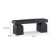 Accent Bench 50 Inch Oversized Sandblasted Effect Black Solid Wood By Casagear Home BM318655
