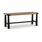 Accent Bench, 48 Inch, Handwoven Natural Brown Jute, Black Solid Wood By Casagear Home