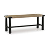 Ashley Accent Bench, 48", Handwoven Natural Jute, Black Solid Wood