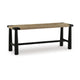 Ashley Accent Bench, 48", Handwoven Natural Jute, Black Solid Wood