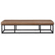 Accent Bench 71 Inch Black Metal Brown Genuine Leather Cushioned Seat By Casagear Home BM318657