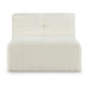 Accent Chair Cushioned Tufted Seat and Back White Polyester Faux Fur By Casagear Home BM318661
