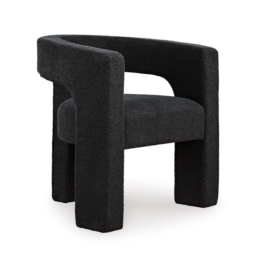 Ashley Sovi Accent Chair, Cushioned Seating, Barrel Back, Black