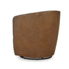Ashley Niko Swivel Accent Chair Round Barrel Brown Grain Leather BM318664