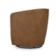 Ashley Niko Swivel Accent Chair Round Barrel Brown Grain Leather BM318664