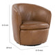 Ashley Niko Swivel Accent Chair Round Barrel Brown Grain Leather BM318664