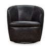 Ashley Niko Swivel Accent Chair Barrel Dark Blue Grain Leather BM318666
