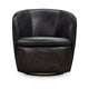 Ashley Niko Swivel Accent Chair Barrel Dark Blue Grain Leather BM318666