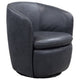 Ashley Niko Swivel Accent Chair Barrel Dark Blue Grain Leather BM318666