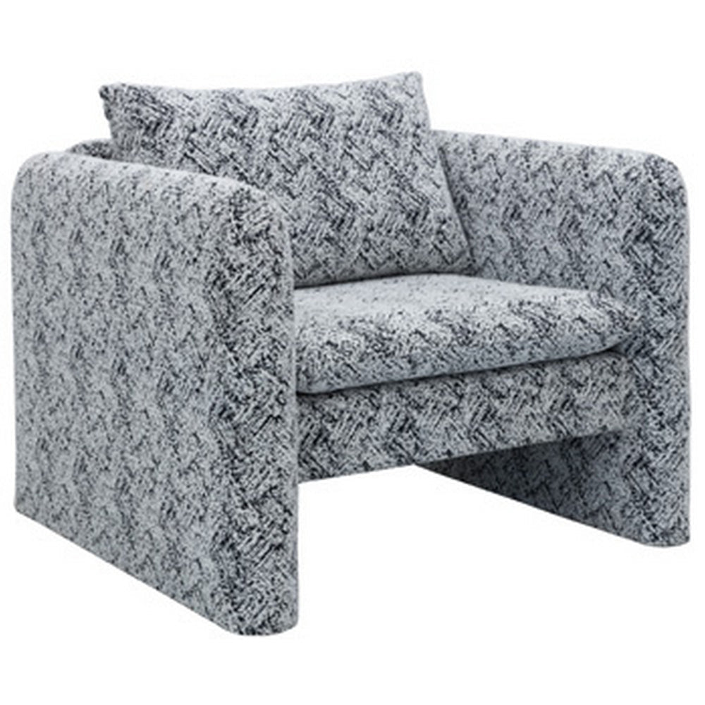 Ashley Accent Chair, Polyester Geometric Pattern in Black and White