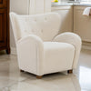 Ashley Lao Accent Chair, Wingback Design, Tufted Back, Beige, Brown
