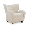 Ashley Lao Accent Chair, Wingback Design, Tufted Back, Beige, Brown