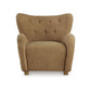 Lao Accent Chair Wingback Design Cushioned Tufted Back Brown Polyester By Casagear Home BM318669