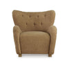 Lao Accent Chair Wingback Design Cushioned Tufted Back Brown Polyester By Casagear Home BM318669