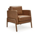 Ashley Accent Chair, Cushioned Caramel Brown Faux Leather, Wood