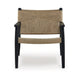 Accent Chair Natural Brown Jute Curved Seat Modern Black Wood Frame By Casagear Home BM318673