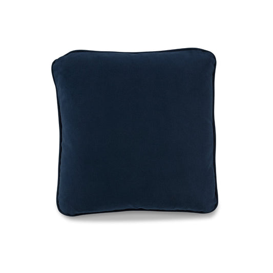 Ashley Wali Pillow Set of 4, 20" Square, Welted, Velvety Navy Blue