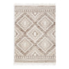 Ashley Doel 8 x 11 Large Area Rug, Diamond, Braided Tassel, Beige