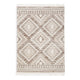 Ashley Doel 8 x 11 Large Area Rug, Diamond, Braided Tassel, Beige