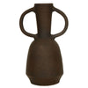 Adea Flower Vase, Antiqued Amphora Shape, Thin Neck Style, Brown Terracotta By Casagear Home