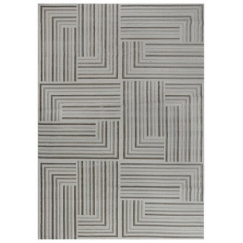 Ashley Dary 5 x 7 Medium Area Rug, Maze Geometric Style Taupe Gray