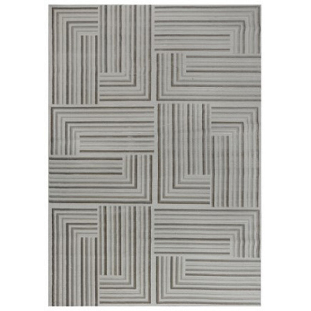 Ashley Dary 5 x 7 Medium Area Rug, Maze Geometric Style Taupe Gray
