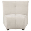 Hia Modular Armless Sofa Chair Low Profile Tufted Ivory White Silk Fabric By Casagear Home BM318708