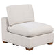 Lahe Modular Armless Sofa Chair, Brown Tapered Legs, Soft Ivory White By Casagear Home