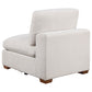 Lahe Modular Armless Sofa Chair Brown Tapered Legs Soft Ivory White By Casagear Home BM318709