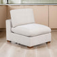 Lahe Modular Armless Sofa Chair Brown Tapered Legs Soft Ivory White By Casagear Home BM318709