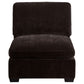 Lahe Modular Armless Sofa Chair Modern Tapered Legs Soft Brown Fabric By Casagear Home BM318710