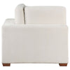 Lahe Modular Corner Sofa Chair Brown Tapered Legs Ivory White Fabric By Casagear Home BM318711